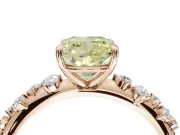Cushion Cut Graduated Solitaire Engagement Ring Setting for a Fancy Yellow Lab-Grown Diamond | Rose Gold