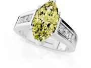 Marquise Channel-Set Engagement Ring Setting for a Fancy Yellow Lab-Grown Diamond | Sterling Silver
