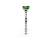 Radiant Cut Engraved Solitaire Engagement Ring Setting for a Fancy Green Lab-Grown Diamond | Sterling Silver