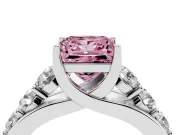 Princess Cut Engagement Ring Setting for a Fancy Pink Lab-Grown Diamond | Sterling Silver - Design NV-24645