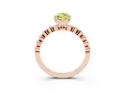 Marquise Beaded Solitaire Engagement Ring Setting for a Fancy Yellow Lab-Grown Diamond | Rose Gold