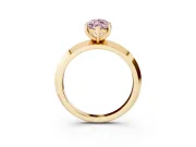 Fancy Pink Marquise Cut Diamond Solitaire Engagement Ring Set in Yellow gold with Flat Band and Prong Setting