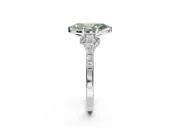 Marquise Pavé Solitaire Engagement Ring Setting for a Fancy Green Lab-Grown Diamond | Crossover Gallery | Platinum