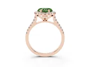 Heart-Shaped Halo Engagement Ring Setting for a Fancy Green Lab-Grown Diamond | Tapered Band | Rose Gold
