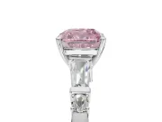Cushion Cut Tapered Baguette Engagement Ring Setting for a Fancy Pink Lab-Grown Diamond | Sterling Silver