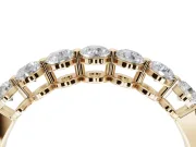Round Lab-Grown Diamond Half Eternity Wedding Band | Raised Round Heads | Yellow Gold