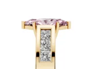 Marquise Channel-Set Engagement Ring Setting for a Fancy Pink Lab-Grown Diamond | Yellow Gold