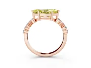 Marquise Scattered Accent Engagement Ring Setting for a Fancy Yellow Lab-Grown Diamond | Rose Gold