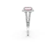 Asscher Cut Halo Engagement Ring Setting for a Fancy Pink Lab-Grown Diamond | Sterling Silver - Design NV-24717