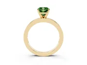 Cushion Cut Channel Set Engagement Ring Setting for a Fancy Green Lab-Grown Diamond | Yellow Gold