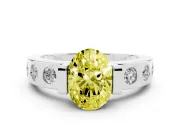 Oval Tension Style Engagement Ring Setting for a Fancy Yellow Lab-Grown Diamond | White Gold