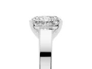 Radiant Cut Diamond Solitaire Engagement Ring Set in Silver with Prong Setting and Tapered Band