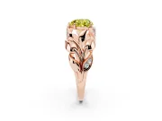 Heart-Shaped Leaf Bypass Engagement Ring Setting for a Fancy Yellow Lab-Grown Diamond | Rose Gold