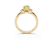 Marquise Three Stone Engagement Ring Setting for a Fancy Yellow Lab-Grown Diamond | Round Side Stones | Yellow Gold