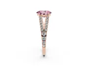 Oval Graduated Split Shank Engagement Ring Setting for a Fancy Pink Lab-Grown Diamond | Rose Gold