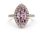 Marquise Raised Halo Engagement Ring Setting for a Fancy Pink Lab-Grown Diamond | Rose Gold