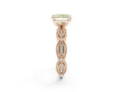 Radiant Cut Vintage Engagement Ring Setting for a Fancy Yellow Lab-Grown Diamond | Graduated Stations | Rose Gold