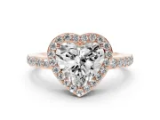 Heart-Shaped Halo Pave Engagement Ring Setting | Heart Cutout Gallery | Rose Gold