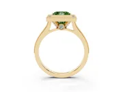 Princess Cut Halo Engagement Ring Setting for a Fancy Green Lab-Grown Diamond | Yellow Gold - Design NV-24721