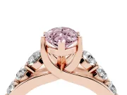 Marquise Graduated Engagement Ring Setting for a Fancy Pink Lab-Grown Diamond | Rose Gold
