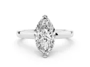 Marquise Solitaire Engagement Ring Setting | Flat Tab Prongs | Sterling Silver