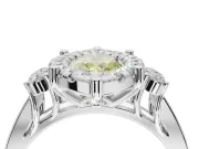 Marquise Halo Engagement Ring Setting for a Fancy Yellow Lab-Grown Diamond | Graduated Channel Band | Platinum