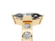 Marquise Tension Style Engagement Ring Setting for a Black Center | Flush Set Accents | Yellow Gold