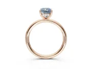 Radiant Cut Hidden Halo Ring Setting for a Fancy Blue Lab-Grown Diamond | Rose Gold