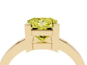 Fancy Yellow Princess Cut Diamond Solitaire Ring Set in Yellow gold with Prong Head and Smooth Polished Band