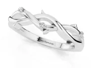 Round Diamond Twist Band Set in Platinum with Prong Setting