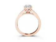 Cushion Cut Diamond Solitaire Ring Set in Rose gold with Channel-Set Band and Prong Setting