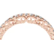 Round Diamond Classic Prong Eternity Band Set in Rose gold with Continuous Row
