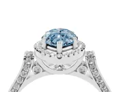 Marquise Pavé Halo Engagement Ring Setting for a Fancy Blue Lab-Grown Diamond | Platinum