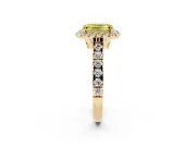 Emerald Cut Accented Halo Engagement Ring Setting for a Fancy Yellow Lab-Grown Diamond | Yellow Gold