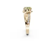 Round Bypass Solitaire Engagement Ring Setting for a Fancy Yellow Lab-Grown Diamond | Pavé Strands | Yellow Gold
