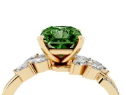 Radiant Cut Floral Engagement Ring Setting for a Fancy Green Lab-Grown Diamond | Marquise Side Stones | Yellow Gold