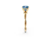 Princess Cut Twisted Engagement Ring Setting for a Fancy Blue Lab-Grown Diamond | Beaded Twist | Yellow Gold