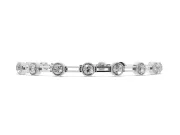 Round Lab-Grown Diamond Milgrain Bezel Tennis Bracelet | Open Link Band | Sterling Silver