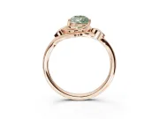 Pear-Shaped Bypass Solitaire Engagement Ring Setting for a Fancy Green Lab-Grown Diamond | Rose Gold