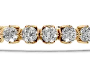 Round Lab-Grown Diamond Tennis Bracelet | Compass Basket Prongs | Yellow Gold