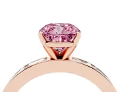Cushion Cut Channel Set Engagement Ring Setting for a Fancy Pink Lab-Grown Diamond | Rose Gold
