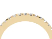 Round Lab-Grown Diamond Pavé Half Eternity Wedding Band | U-Prong Setting | Yellow Gold