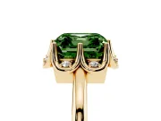 Asscher Cut Petal Halo Engagement Ring Setting for a Fancy Green Lab-Grown Diamond | Yellow Gold