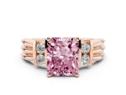 Radiant Cut Bar-Set Engagement Ring Setting for a Fancy Pink Lab-Grown Diamond | Rose Gold