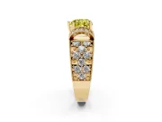 Heart-Shaped Vintage Pave Engagement Ring Setting for a Fancy Yellow Lab-Grown Diamond | Milgrain Edges | Yellow Gold