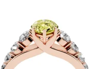 Marquise Graduated Side Stone Engagement Ring Setting for a Fancy Yellow Lab-Grown Diamond | Flat Top Band | Rose Gold