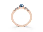 Emerald Cut Five Stone Engagement Ring Setting for a Fancy Blue Lab-Grown Diamond | Rose Gold