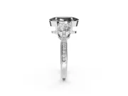 Fancy Black Marquise Lab-Grown Diamond Three-Stone Ring Set in Platinum with Channel-Set Band and Prong Setting