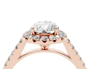 Pear-Shaped Halo Engagement Ring Setting | Pave Shoulders | Rose Gold