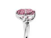 Radiant Cut Bypass Solitaire Engagement Ring Setting for a Fancy Pink Lab-Grown Diamond | Plain Band | Sterling Silver